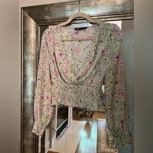 Zara floral blouse, XS
